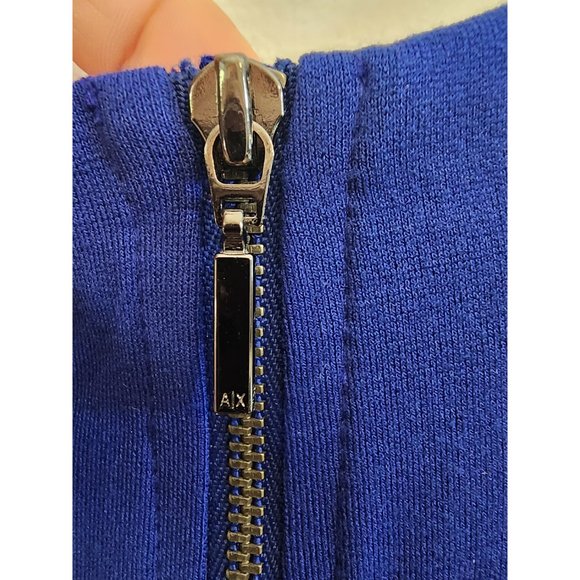 Armani Exchange Royal Blue Rayon Racerback Sheath Dress w/ Zipper | Size XXS - Picture 6 of 8